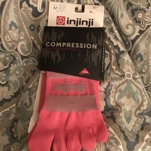 Injinji compression knee socks size medium pink